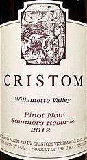 Image result for Cristom Pinot Noir Sommers Reserve
