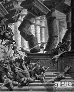 Image result for Samson by the Pillars the Temple of Dagon Sketching