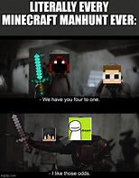 Image result for Minecraft Dream MANHUNT Memes