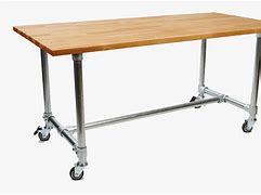 Image result for Butcher Block Table On Wheels