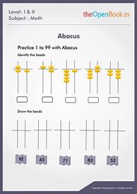 Image result for Abacus Worksheet for 3rd STD