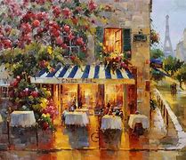 Image result for Paris Street Cafe Paintings