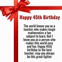 Image result for 45th Birthday Quotes