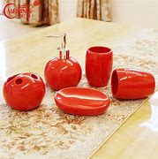 Image result for Red Contemporary Bathroom Accessories