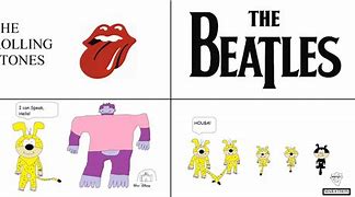 Image result for The Beatles Vs. the Stones Caricature