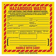 Image result for California Hazardous Waste Label