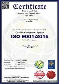Image result for ISO 9001 Certificate Example
