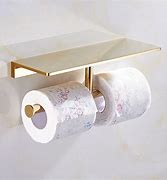 Image result for Double Toilet Paper Holder with Shelf