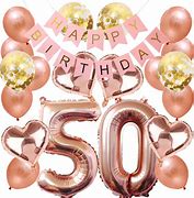 Image result for Rose Gold Balloons 50th Birthday