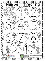 Image result for Tracing and Coloring Numbers Worksheet