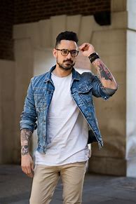 Image result for What to Wear with Denim Jacket Men