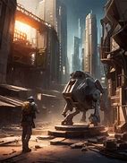 Image result for Post-Apocalyptic Cyberpunk City