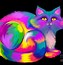 Image result for Rainbow Cat Painting