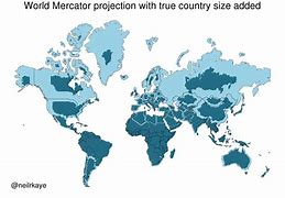 Image result for Actual Size of Countries in Map