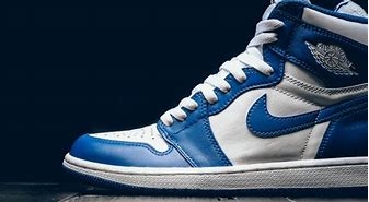 Image result for Air Jordan 1 Storm Blue