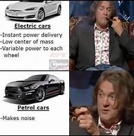 Image result for electric cars versus gasoline cars memes