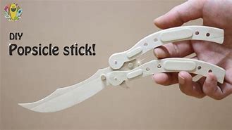 Image result for How to Make a Popsicle Stick Butterfly Knife
