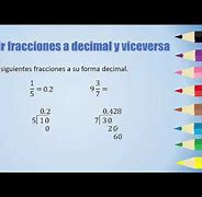 Image result for Convertir Fracciones a Decimales Y Vice Versa Ejemplos