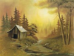 Image result for Bob Ross Cabin Painting