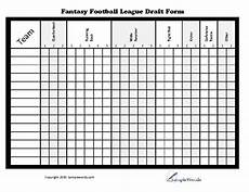 Printable Football League Draft Form