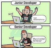 Image result for Junior vs Senior Developer Meme
