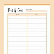 Image result for Pros and Cons Template Information