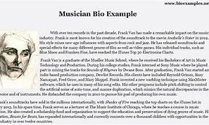 Image result for Music Artist Bio Template Free