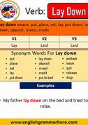 Image result for Lie Down Past Tense