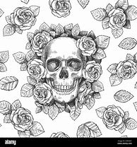 Image result for Gothic Skull and Rose Drawing