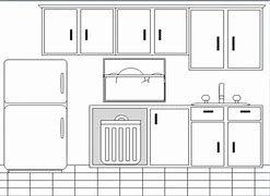 Image result for Kitchen Furniture Clip Art Black and White