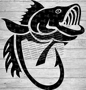 Image result for Bass Fish and Hook Outline
