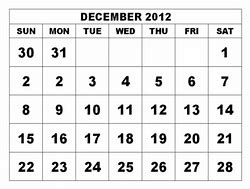 Image result for December 2012 Free Calendar