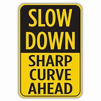 Image result for Slow Down for Right Turn Sign