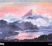 Image result for Mount Fuji Watercolor