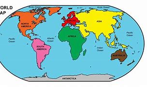 Image result for Continents and Oceans Labeled