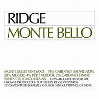 Image result for Ridge Cabernet Sauvignon Monte Bello
