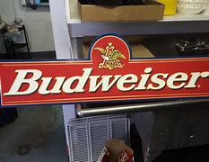 Image result for Vintage Budweiser Racing Sign