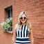 Image result for Women Wearing Dress with Brown Horizontal Stripes