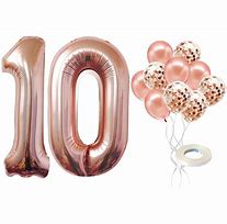 Image result for Rose Gold Number 11 Balloons with Confetti