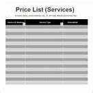 Image result for Basic Price List Template