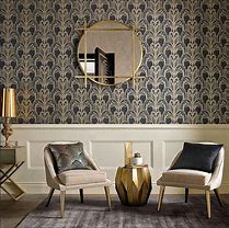 Image result for Brown and Gold Wallpaper in Living Room