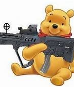 Image result for Winnie the Pooh Holding Gun Drawing