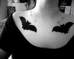Image result for Bat Tattoo Collarbone
