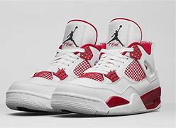 Image result for Jordan 4S Red and White