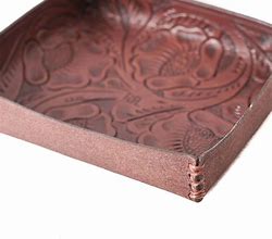 Image result for Leather Tooled Valet Tray