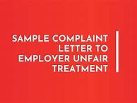 Image result for Unfair Treatment Complaint Letter