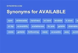Image result for Availability Synonym
