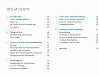 Image result for Employee Handbook Table of Contents Sample