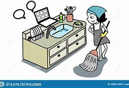 Image result for Kitchen Clean Up Cartoon