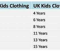Image result for Us Kids Size Chart
